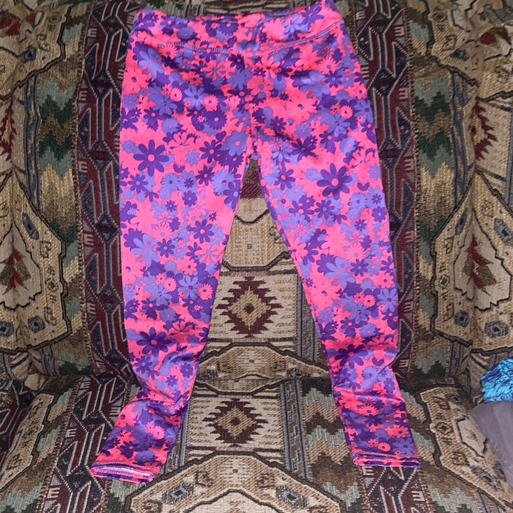 Layer 8 Girls 6x pink and purple floral leggings